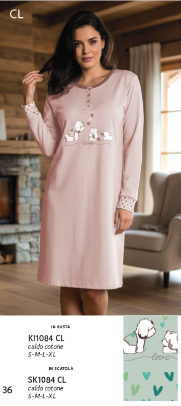 KAREKI1084CL- ki 1084 cl camicia notte donna interlock - Fratelli Parenti